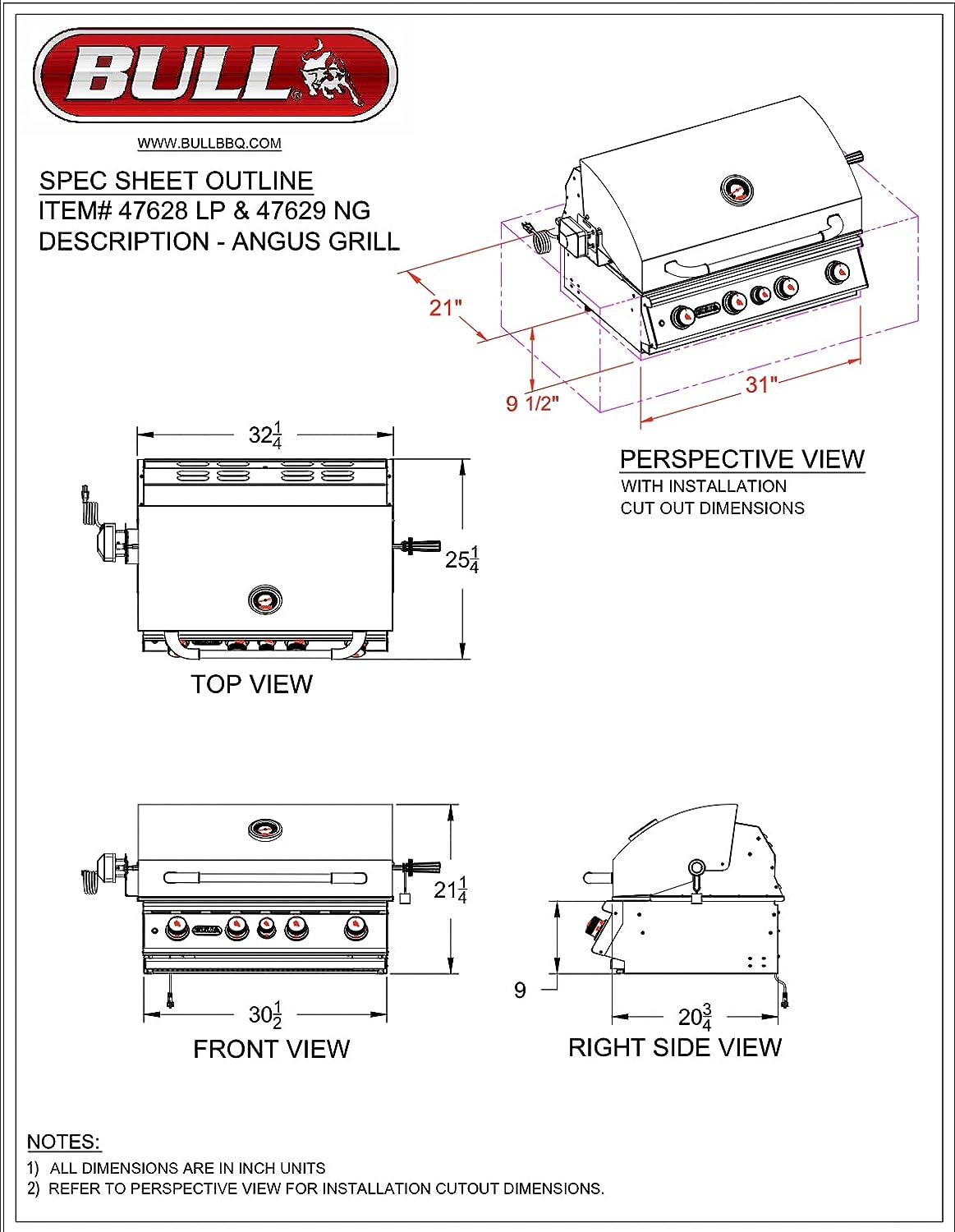 Bull Outdoor Products Angus Grill Head